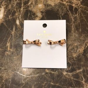 Kate Spade bow ear rings in rose gold